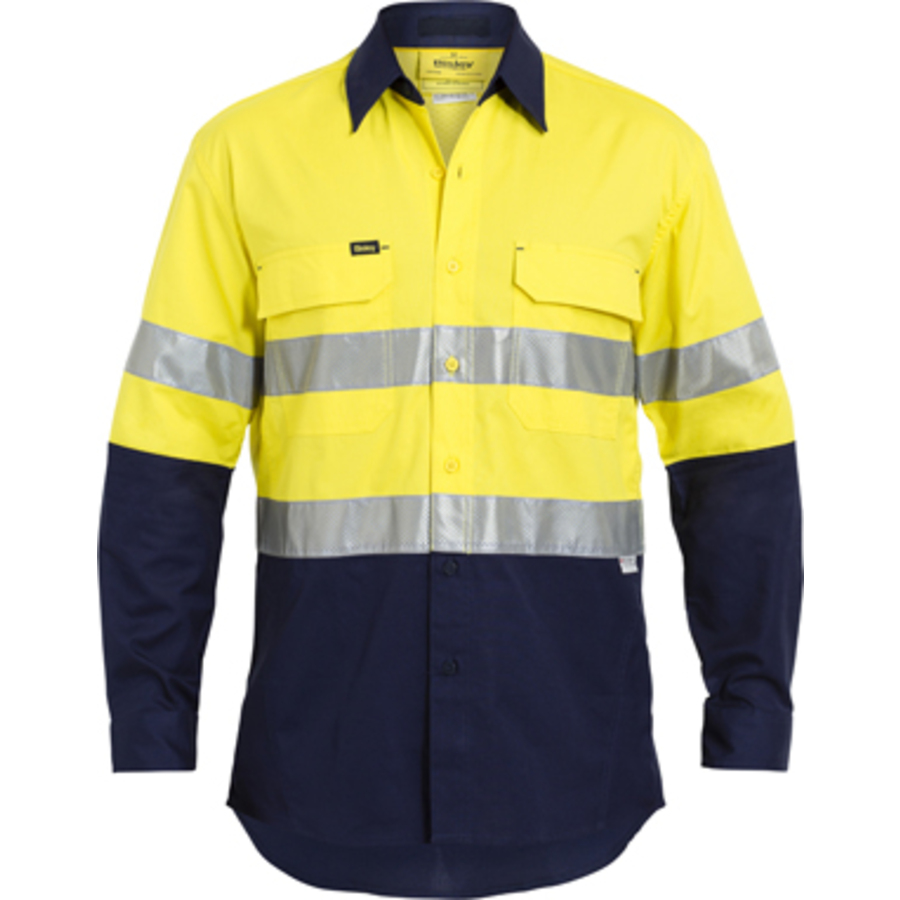 HI Vis Long Sleeve Drill Shirt Reflective with 3M reflective Tape - Image 1